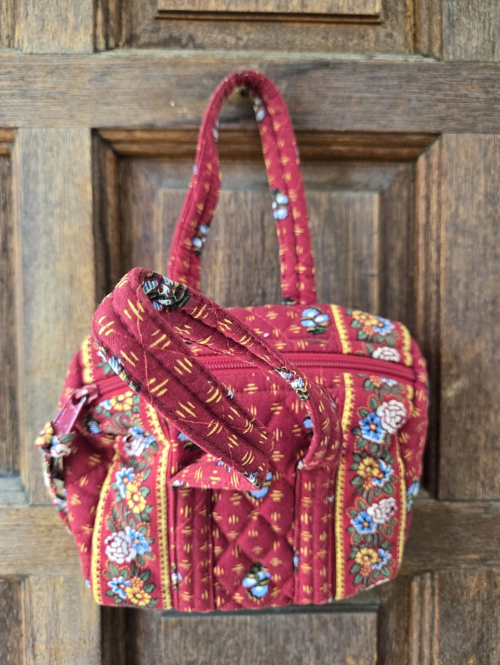Vera Bradley Vintage 2000 Provincial Red Mini Barrel Bag